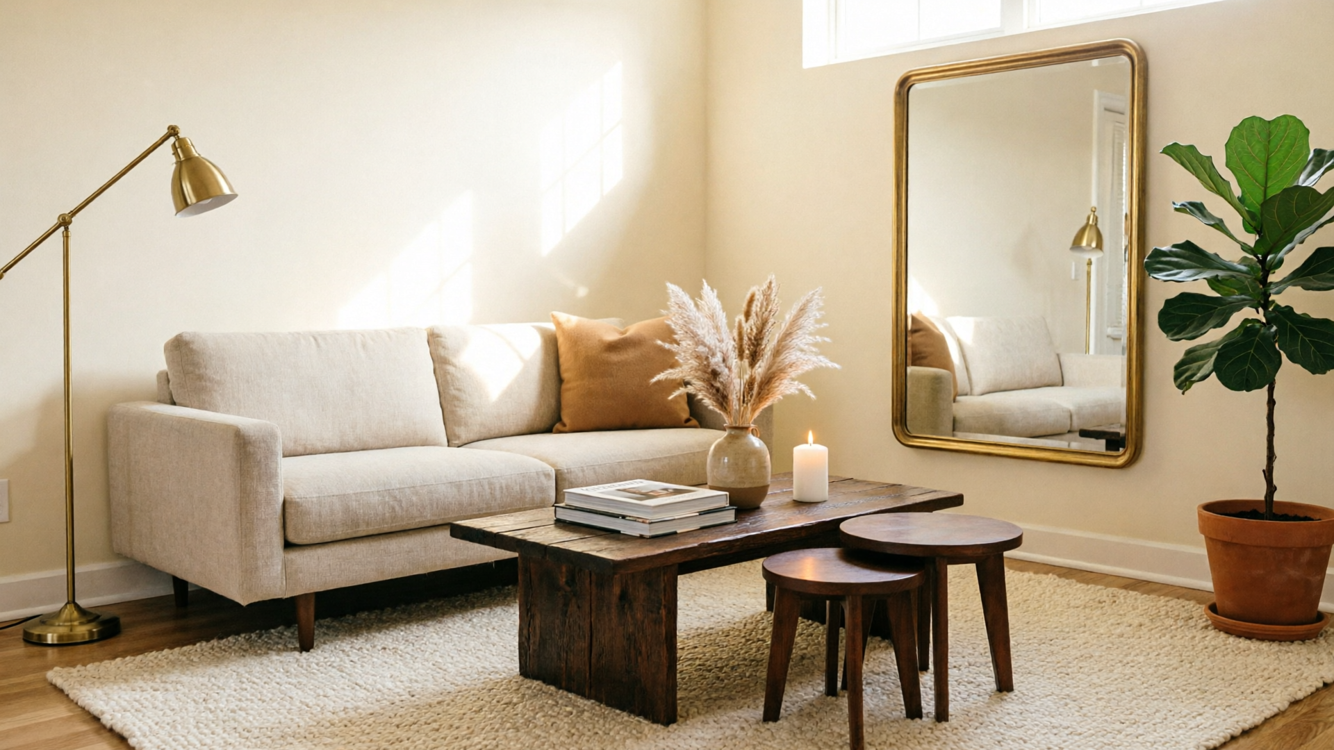 Full curated small living room
