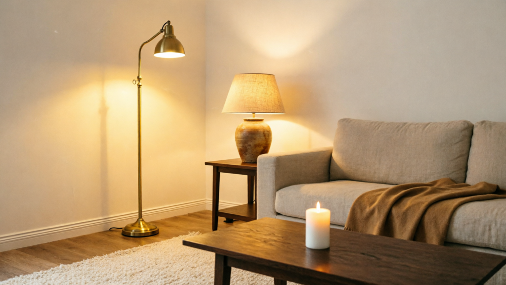 Layered warm lamp lighting
