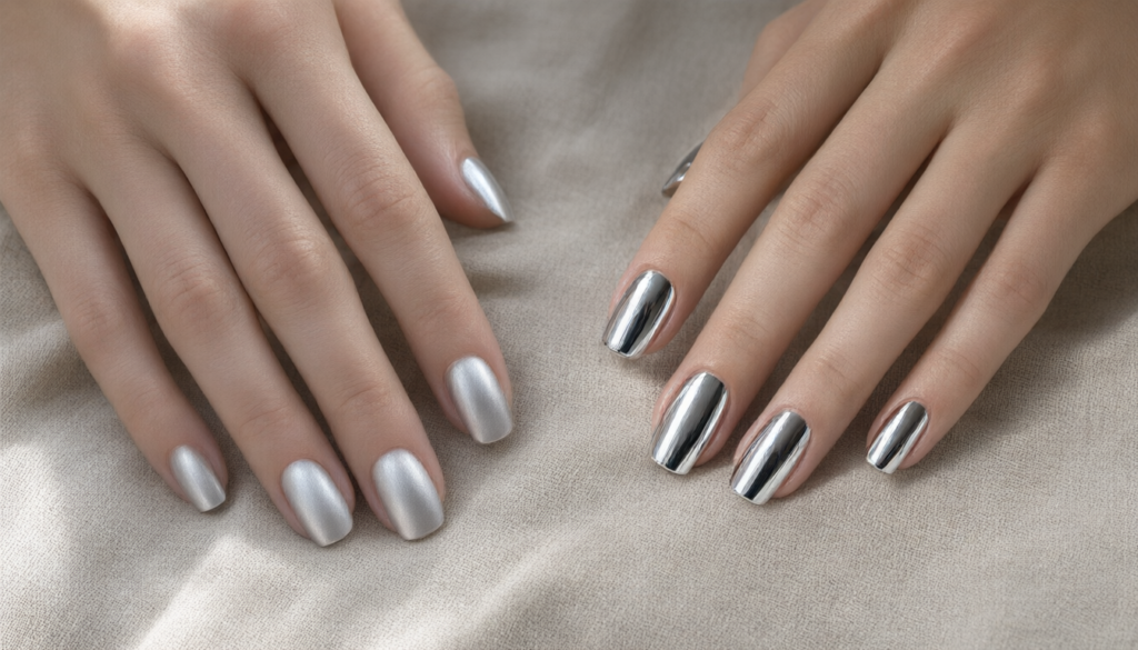 Quiet Luxury Soft Chrome Nails