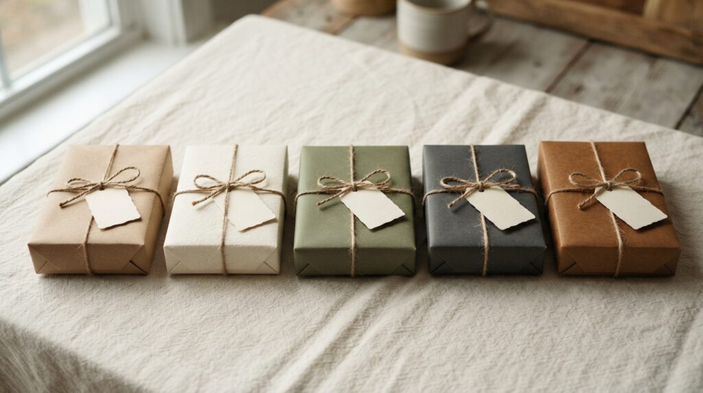 The 5 gift rule for men: five wrapped gifts in neutral paper